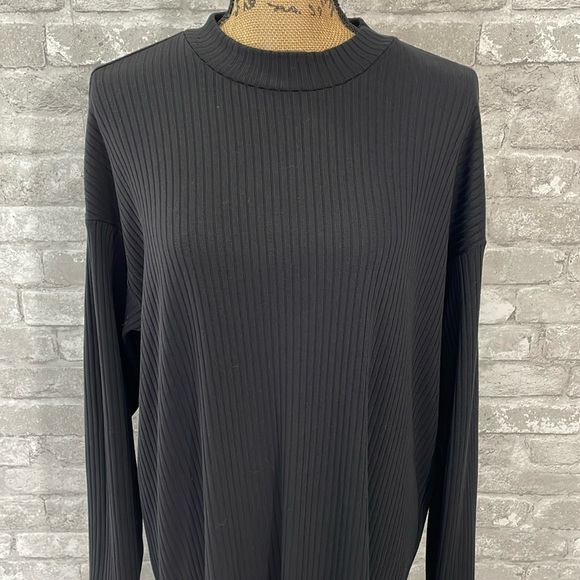 Old NavyBlack Mockneck Ribbed MIDI Dress - Picture 2 of 7